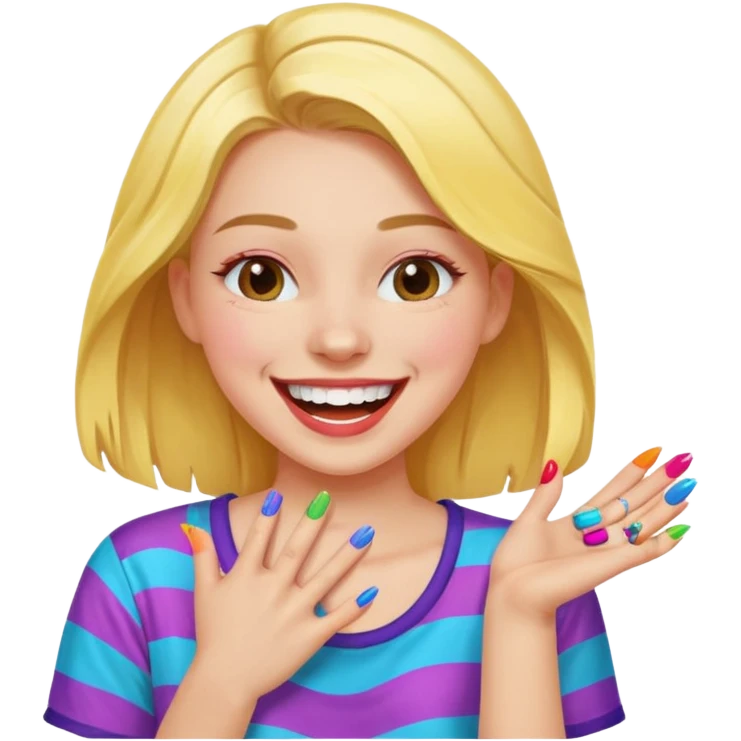 Gülen tırnaklı kıź emoji