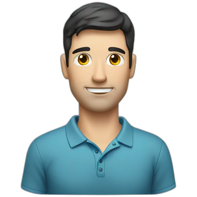 pale dad golfer with dark hair emoji
