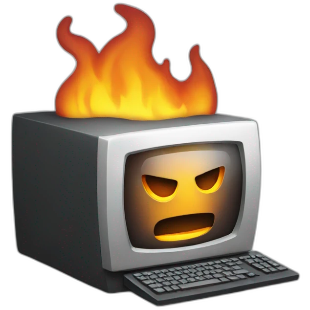 computador burning emoji