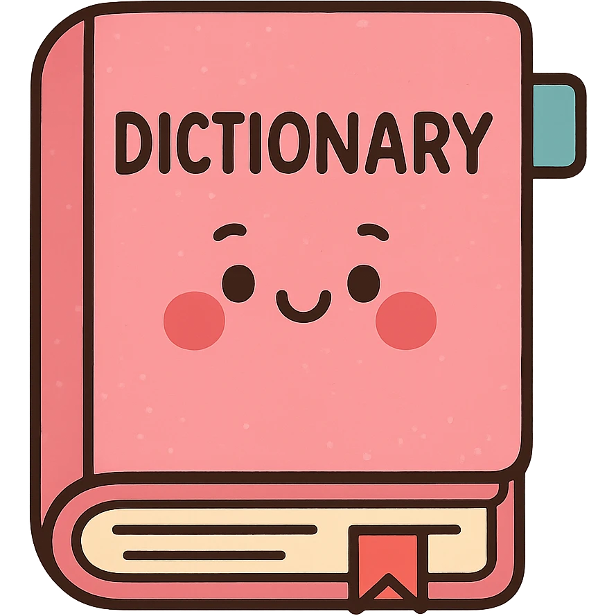 pink dictionary icon in pastel toon style emoji