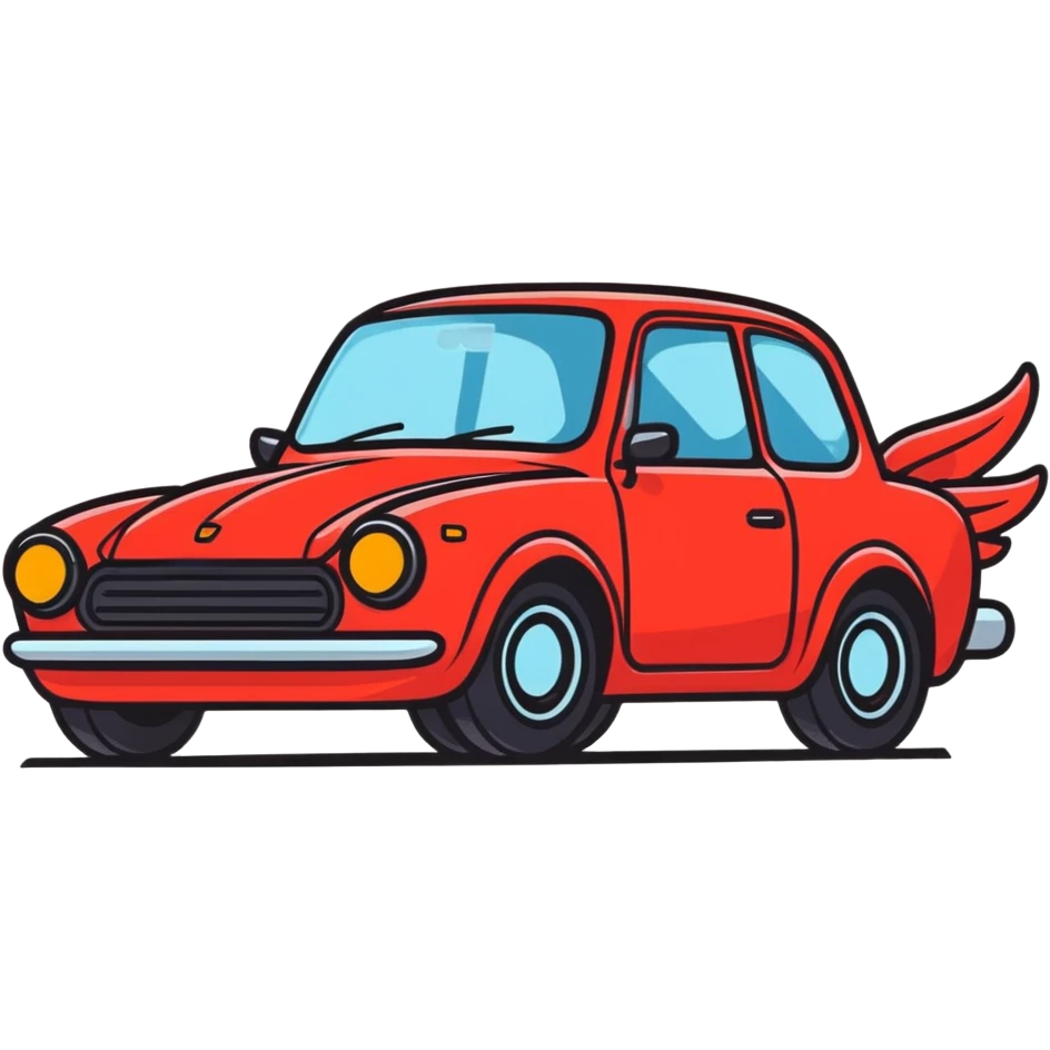 Red car with wings emoji