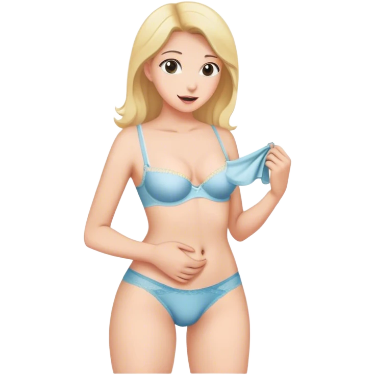 Woman putting her underwear on emoji