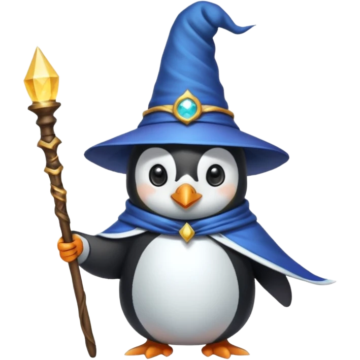 A penguin wizard emoji