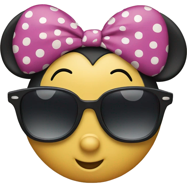 minnie mouse with sunglasses emoji