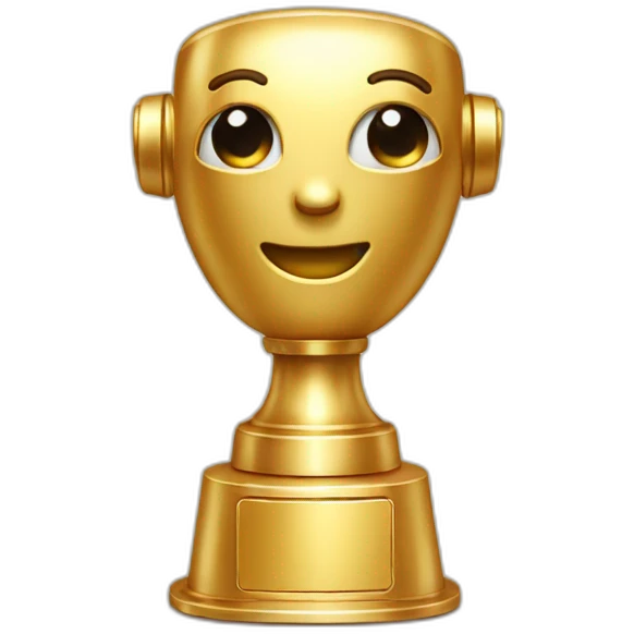 cute gold chatbot trophy emoji