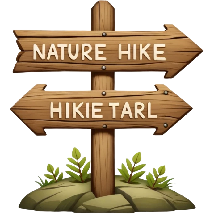 wooden nature park hike trail sign emoji