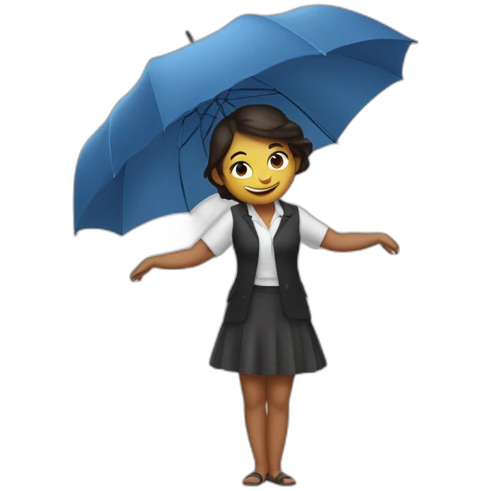 Umbrella girl stretching portrait emoji