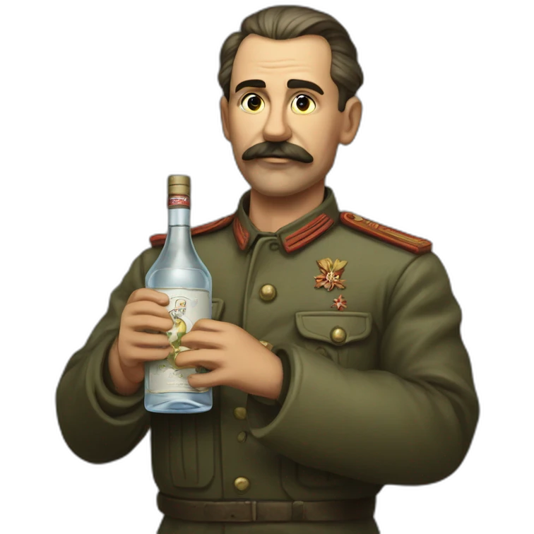 Joseph Staline with vodka in his hand emoji