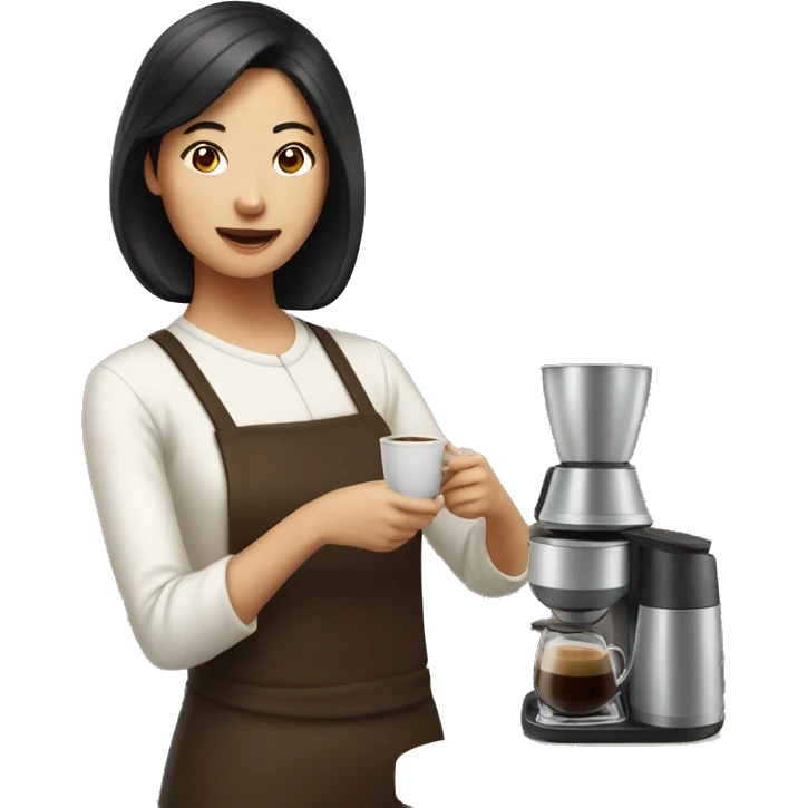 asian woman making coffee emoji