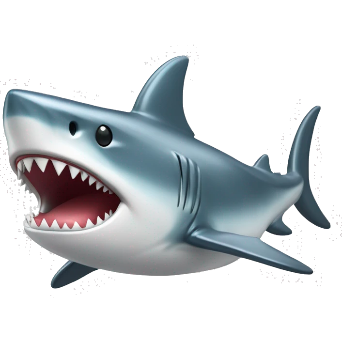A fully chromed figurine of a shark in japaneese style. emoji