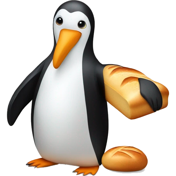 Pinguin with bread emoji