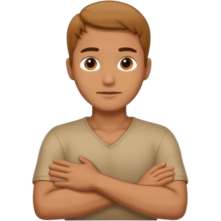 Man with hands crossed around neck emoji