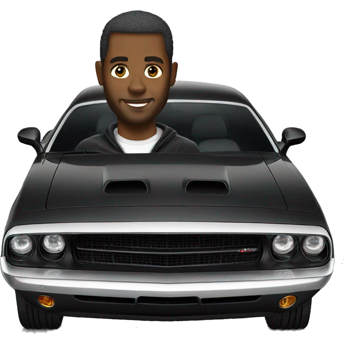 Black man in a dodge challenger emoji