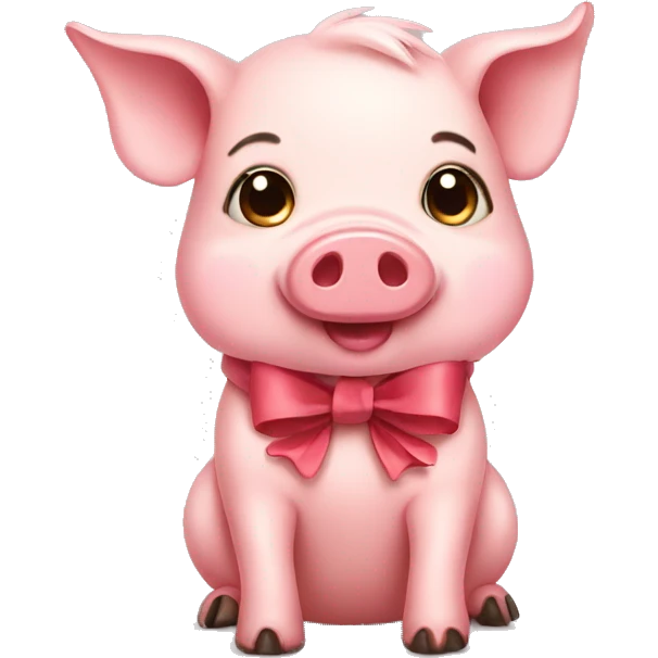 A cute little pig with bows  emoji