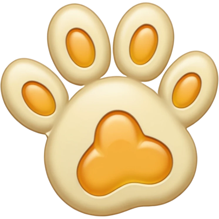 a very light pale pastel orangey yellow pawprint emoji