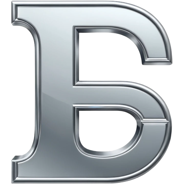 A metallic letter E fancy faunt emoji