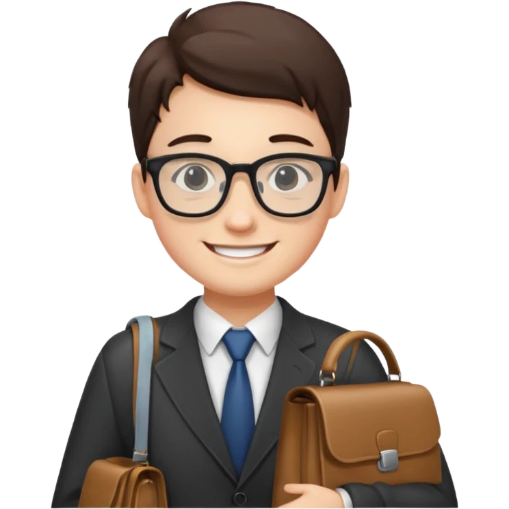 business student with bag emoji