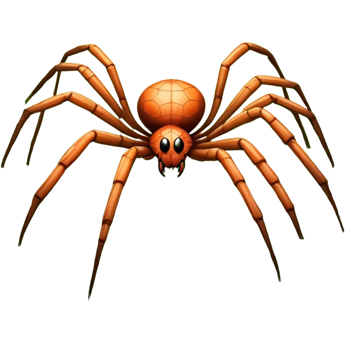 Huge spider sitting on grass with flowers, surrounded by a lush meadow. Detailed eight legs and body, with soft natural lighting enhancing its texture. Calm, serene background with vibrant greenery and a clear sky. Transparent background. emoji