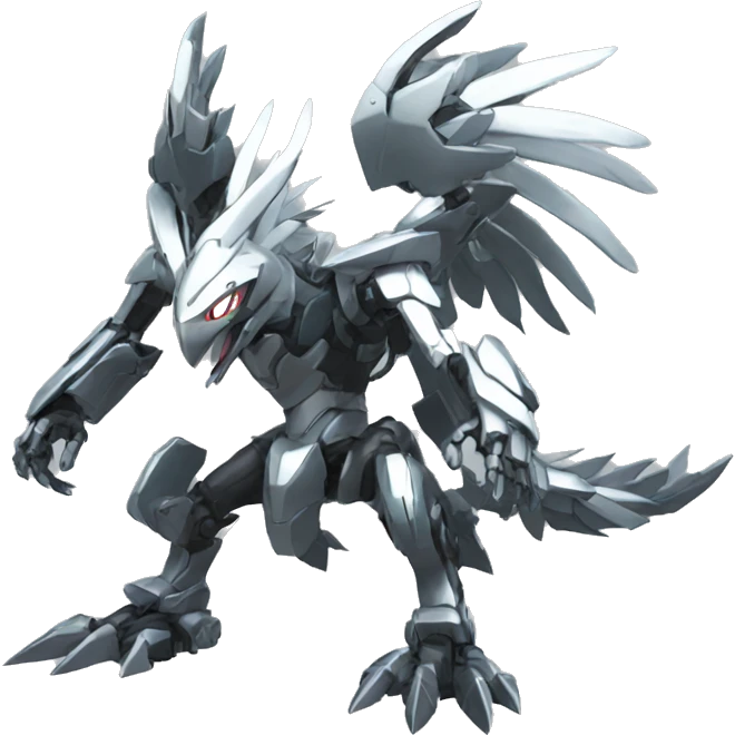 Silver-Metallic-Silvally-Mecha full body emoji