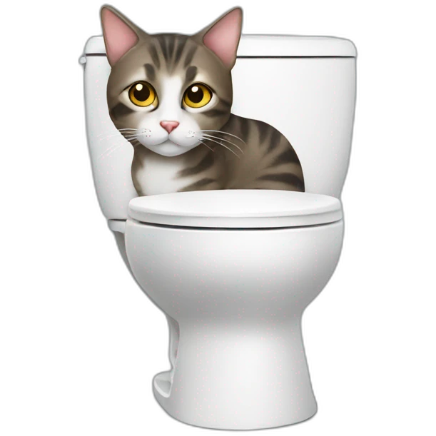 Cat sitting on toilet emoji