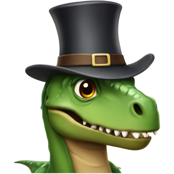 dinosaur wearing tall hat emoji