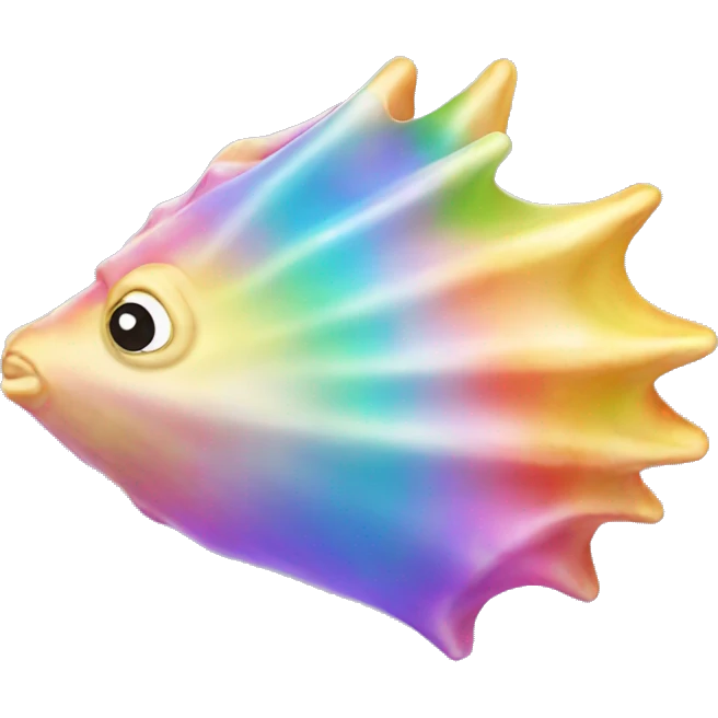 Sparkling rainbow conch emoji