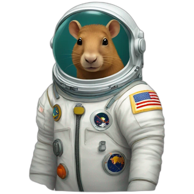Cosmonaut capibara emoji