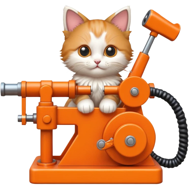 Can you make me a kitten riding a pump jack shooting two guns in their air? emoji