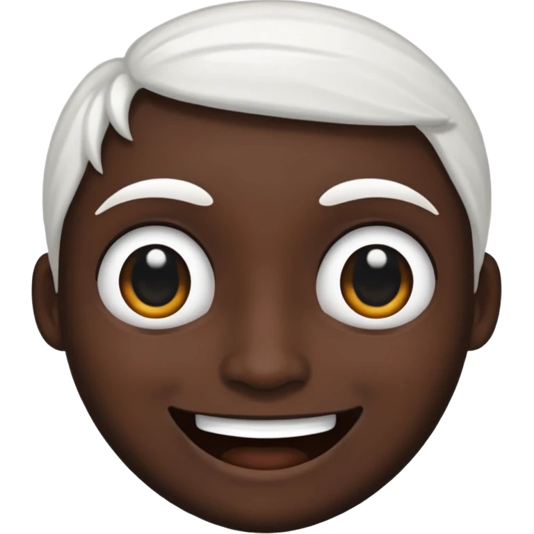 A smile face one side black on left on right white emoji