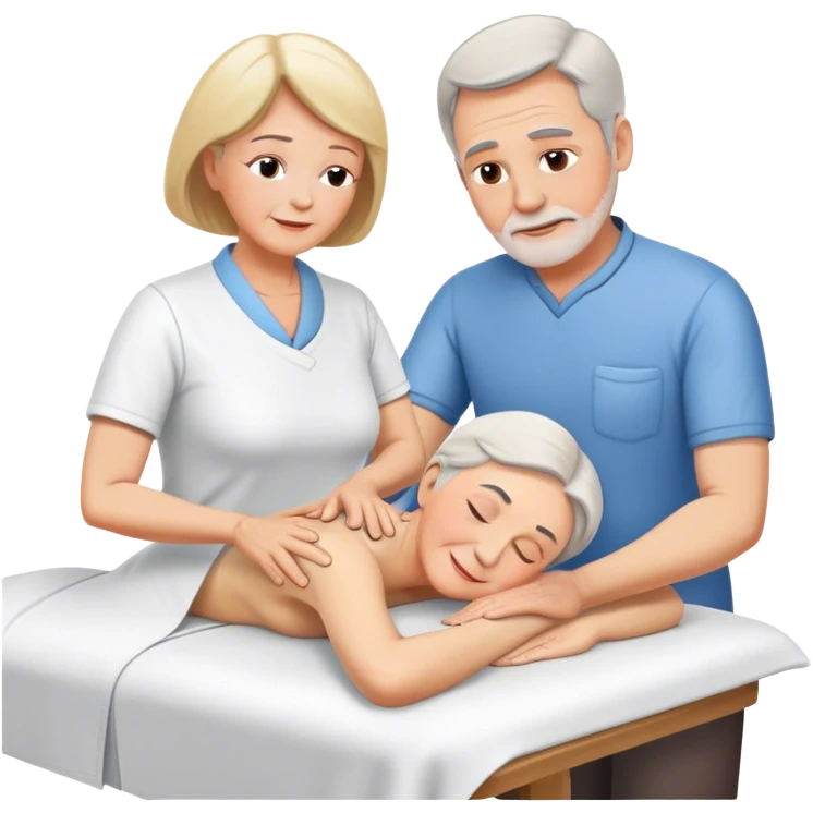 60-year-old white man giving massage o 60-year-old white woman emoji