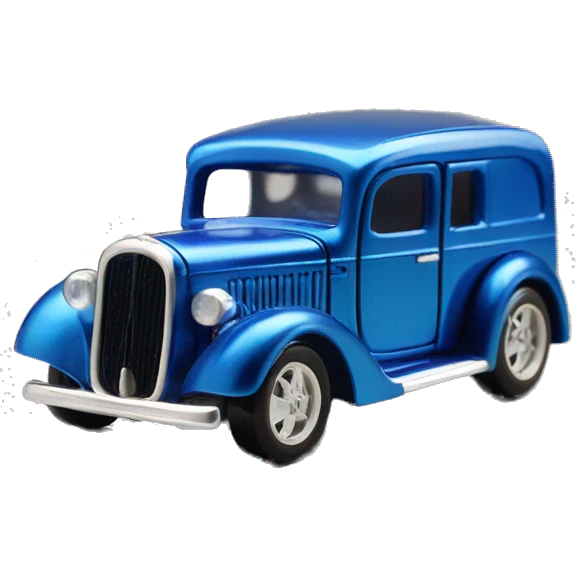 Hot wheels style, hot rod caravan,1935 with trailer, blue  emoji