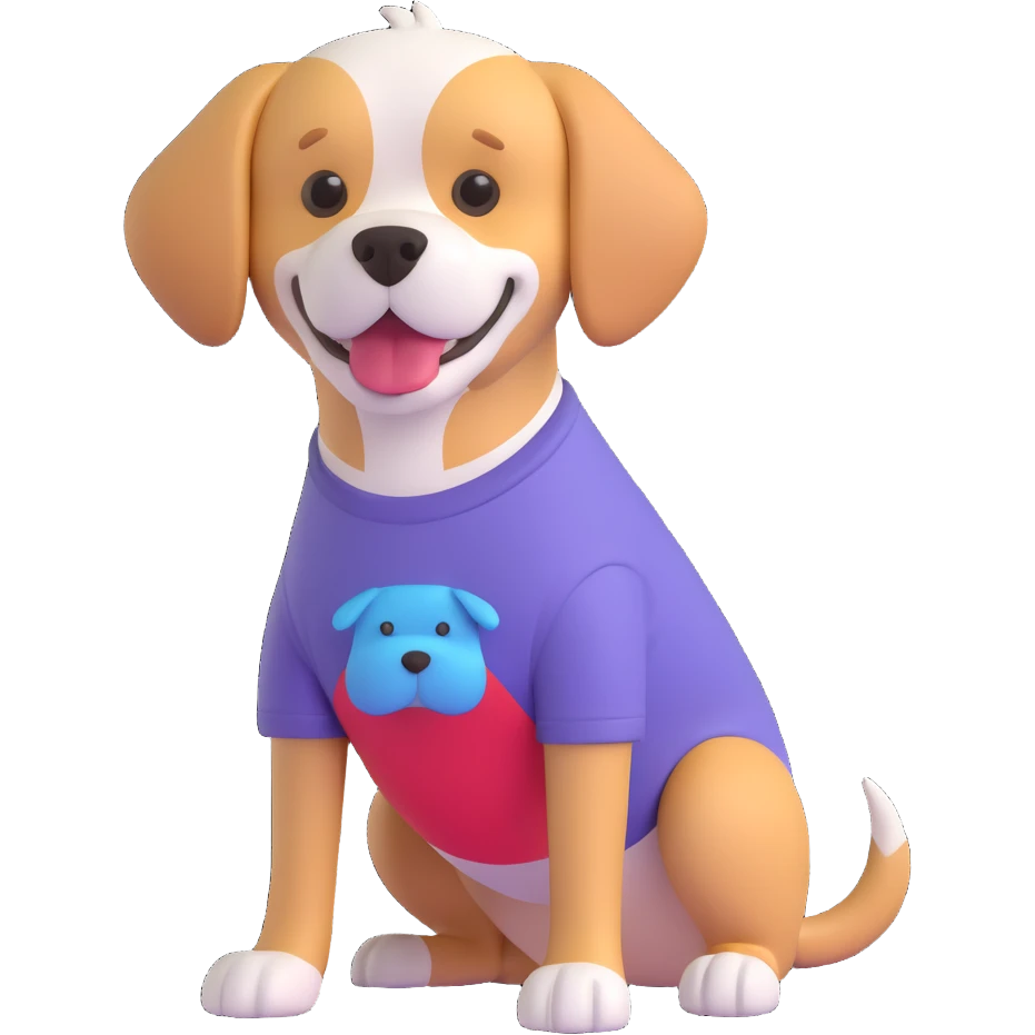 dog wearing a t-shirt emoji