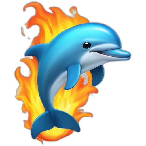 Dolphin on fire emoji