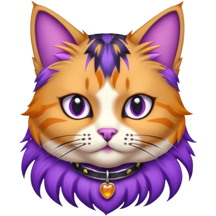 Cailco cat hybrid wildcat collar purple spike a emoji