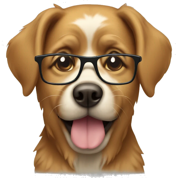 Dog with glasses emoji