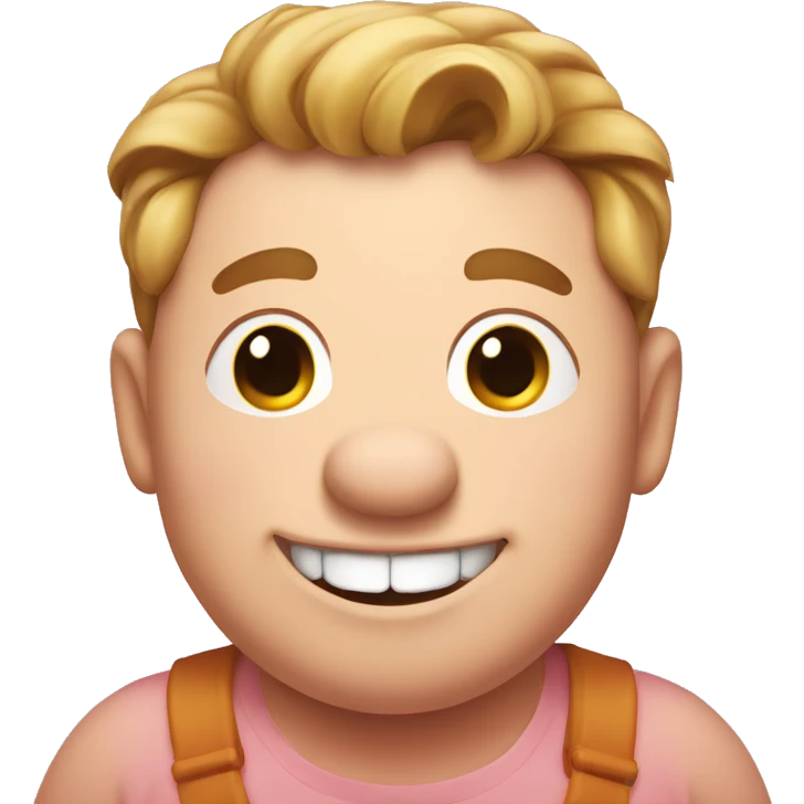 pig that’s a man that is smiling and fat emoji