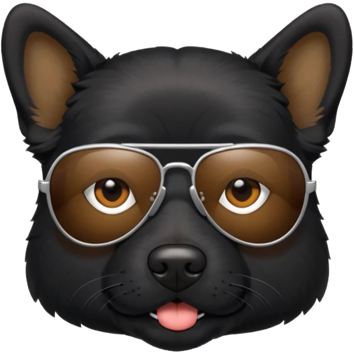 Black dog with sunglasses  emoji
