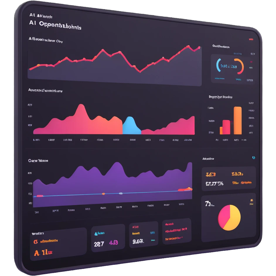 AI operations dashboard with metrics and alerts emoji