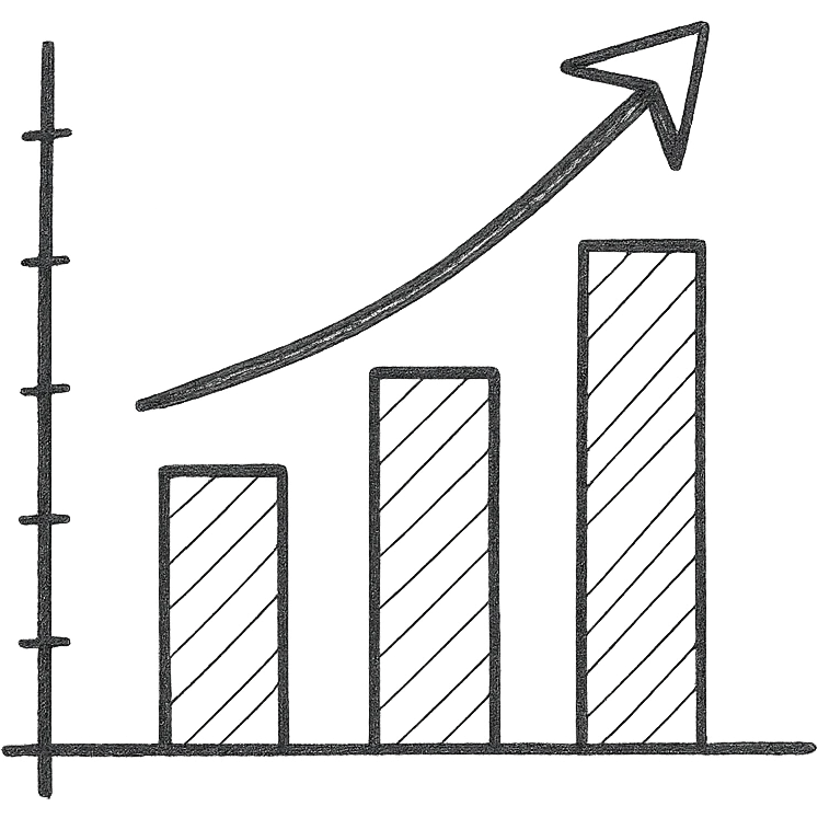 hand-drawn graph icon with sketchy lines emoji