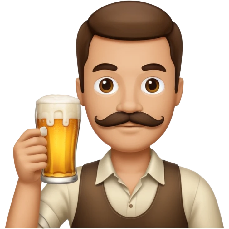 Beer with a mustache  emoji