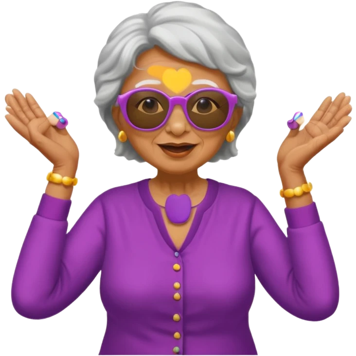 Dancing grandma with sunglasses on emoji