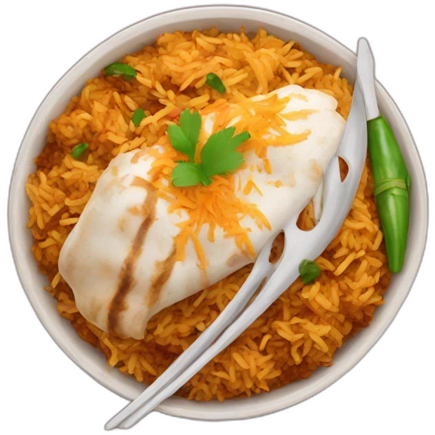 Biryani with leg price emoji