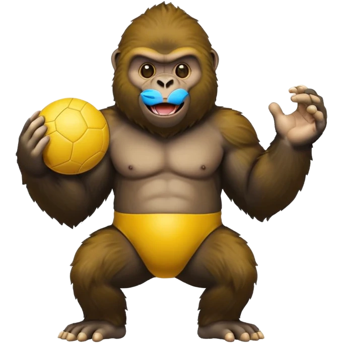 Gorilla with yellow kickball emoji