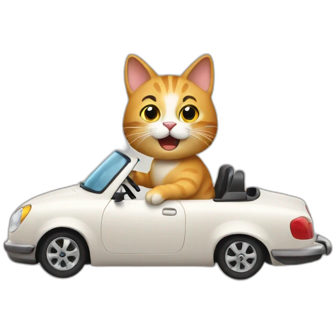 a cat driving a car emoji