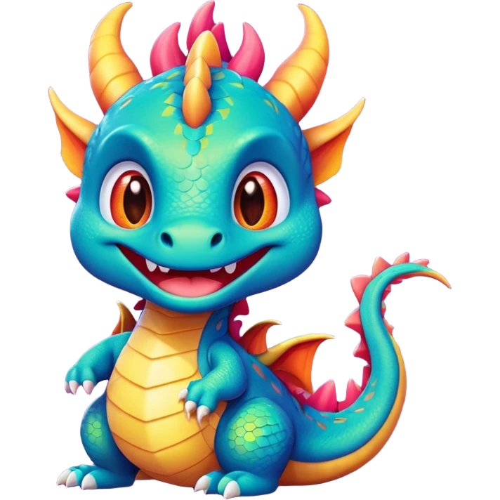 Cute cartoon dragon with fuck on it emoji