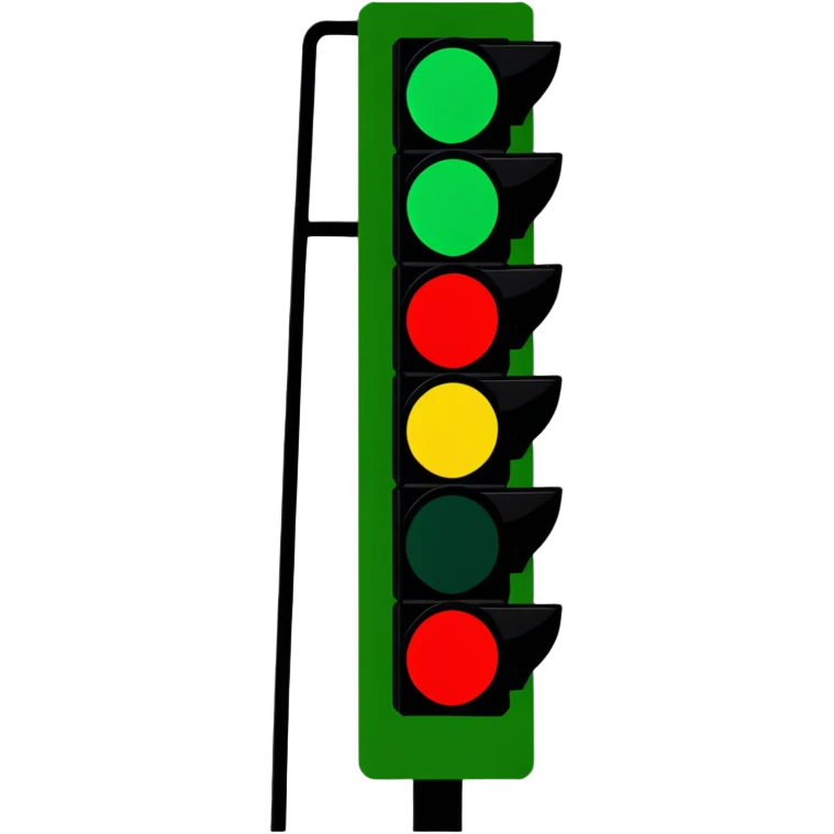 green traffic light stoplight with glowing green signal emoji