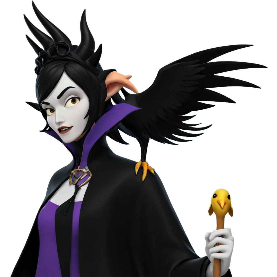 girl with horns and crow emoji