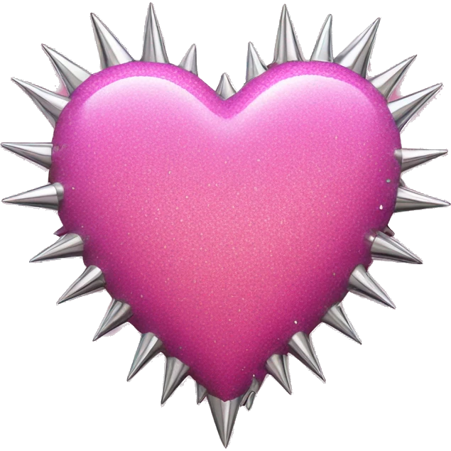 pink glittery heart with chrome spikes emoji