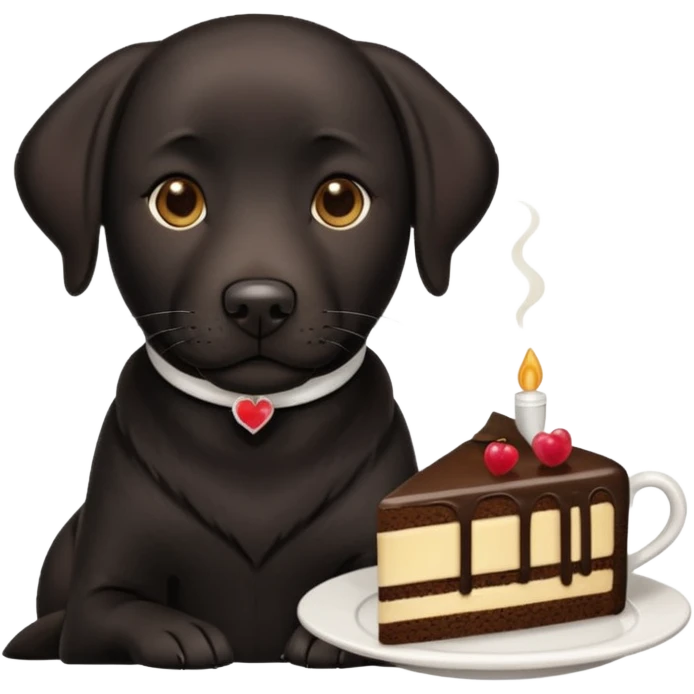 Cup of Tea cake black Labrador  emoji