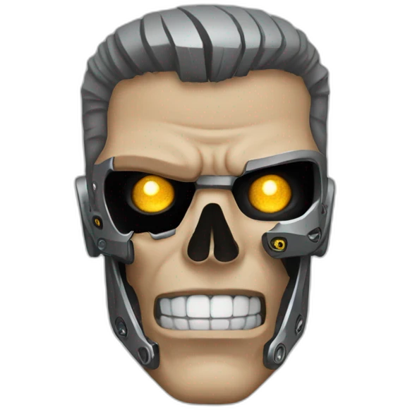 Terminator half human face emoji